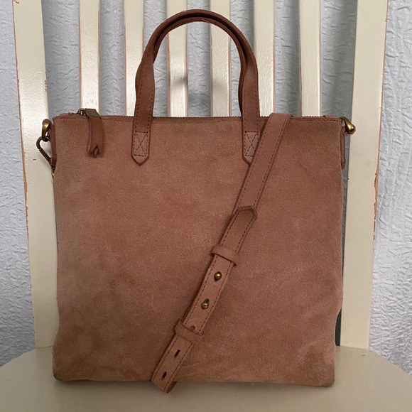 Madewell Suede mini Transport Tote Blush - Picture 1 of 10